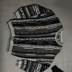 Vintage Cotton Blend Patterned Knit Sweater, Cotton Traders